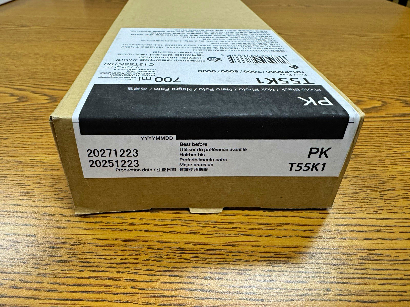 Epson Genuine T55K1 Photo Black Ink Cartridge 700ml - Expiration date 12/23/2027