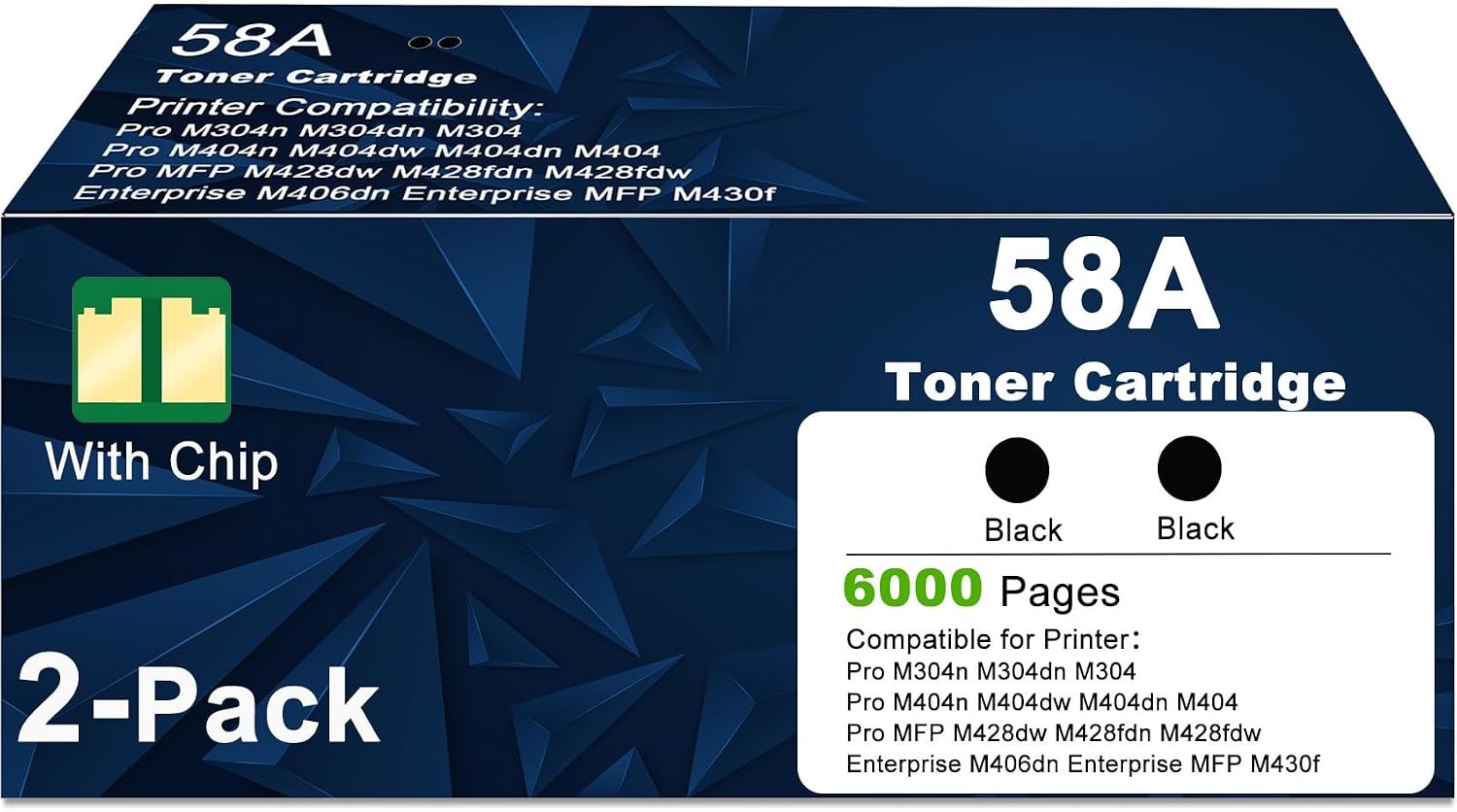58A Black Toner Cartridge for HP LaserJet Pro M404, M304, MFP M428, M406dn/M430f
