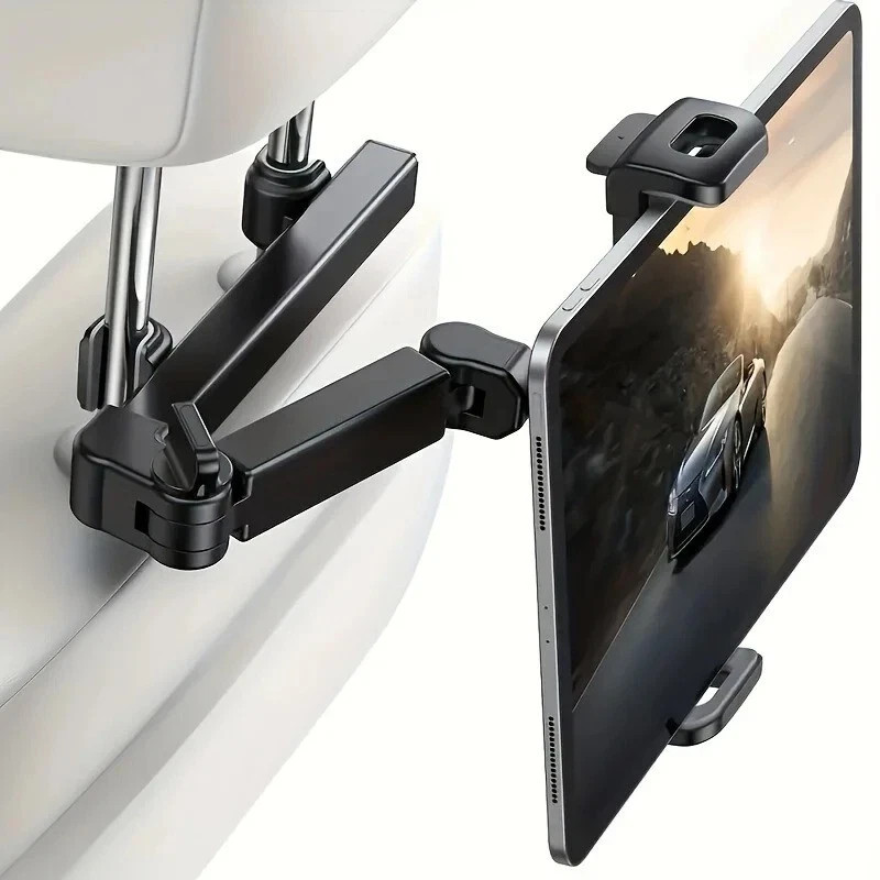 Car Headrest Tablet Holder, 3 in 1 Extension Adjustable Arm Tablet Car Mount for