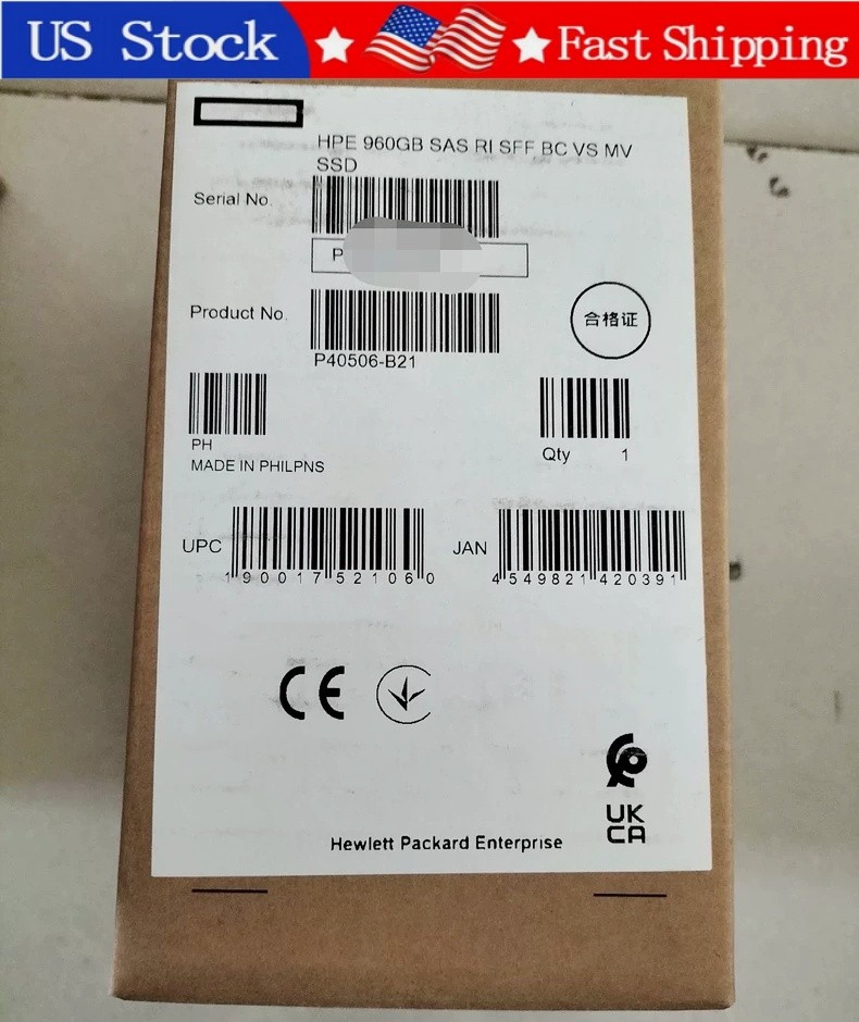 New HPE P40506-B21 P41531-001 960GB 2.5" SAS 12Gbps RI Gen10 Gen11 SSD Drive
