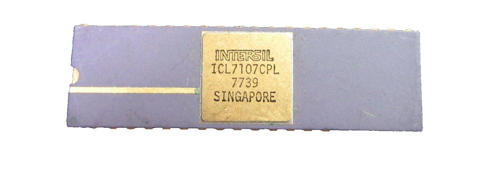 Genuine Vintage Very Rare Collectable Intersil ICL7107CPL Ceramic Gold IC
