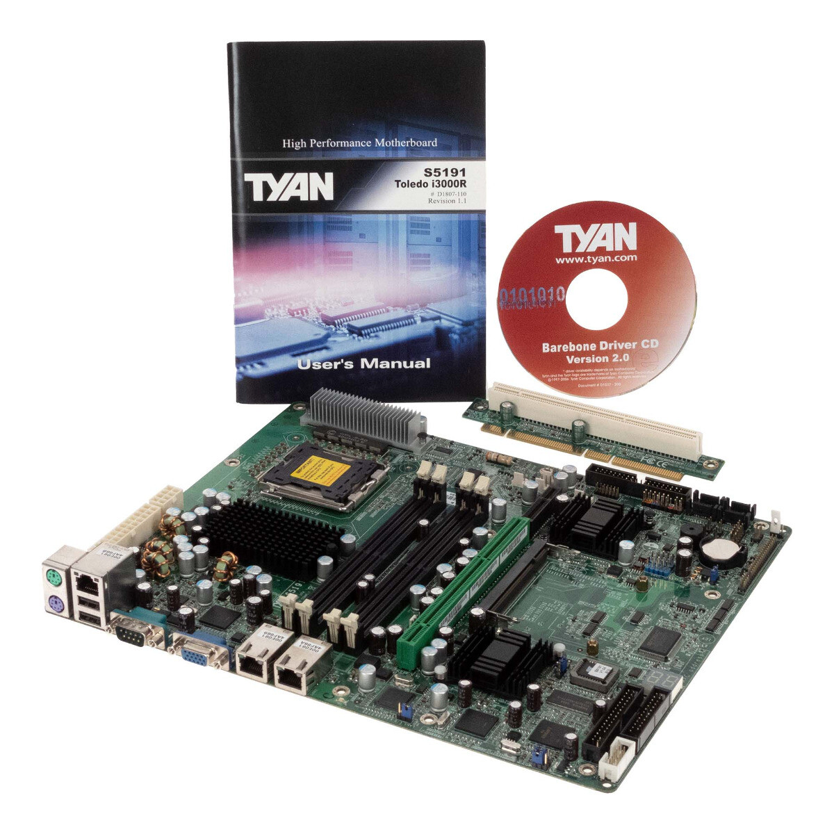 Server Motherboard TYAN TOLEDO S5191 S5191G3NR-B SOCKET 775 DDR2 with RISER