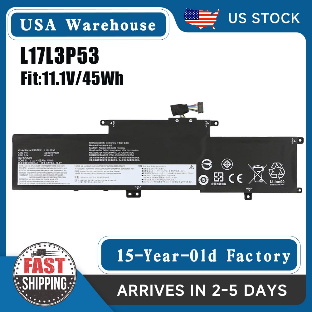 45Wh L17L3P53 01AV483 01AV481 01AV482 Battery for Lenovo ThinkPad L380 L390 Yoga