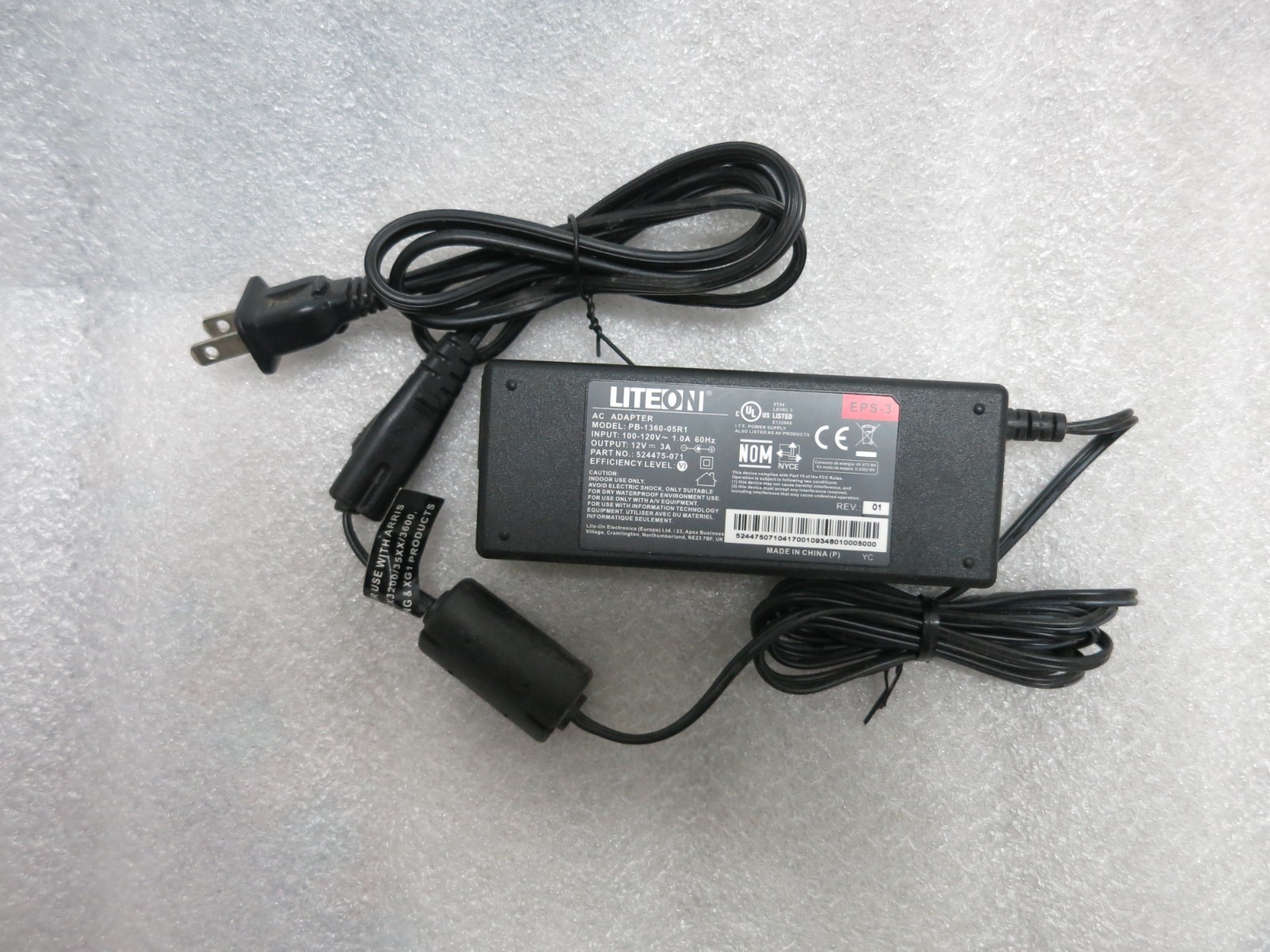 Liteon PB-1360-05R1 AC Adapter 12V 3A Power Supply AUTHENTIC ORIGINAL