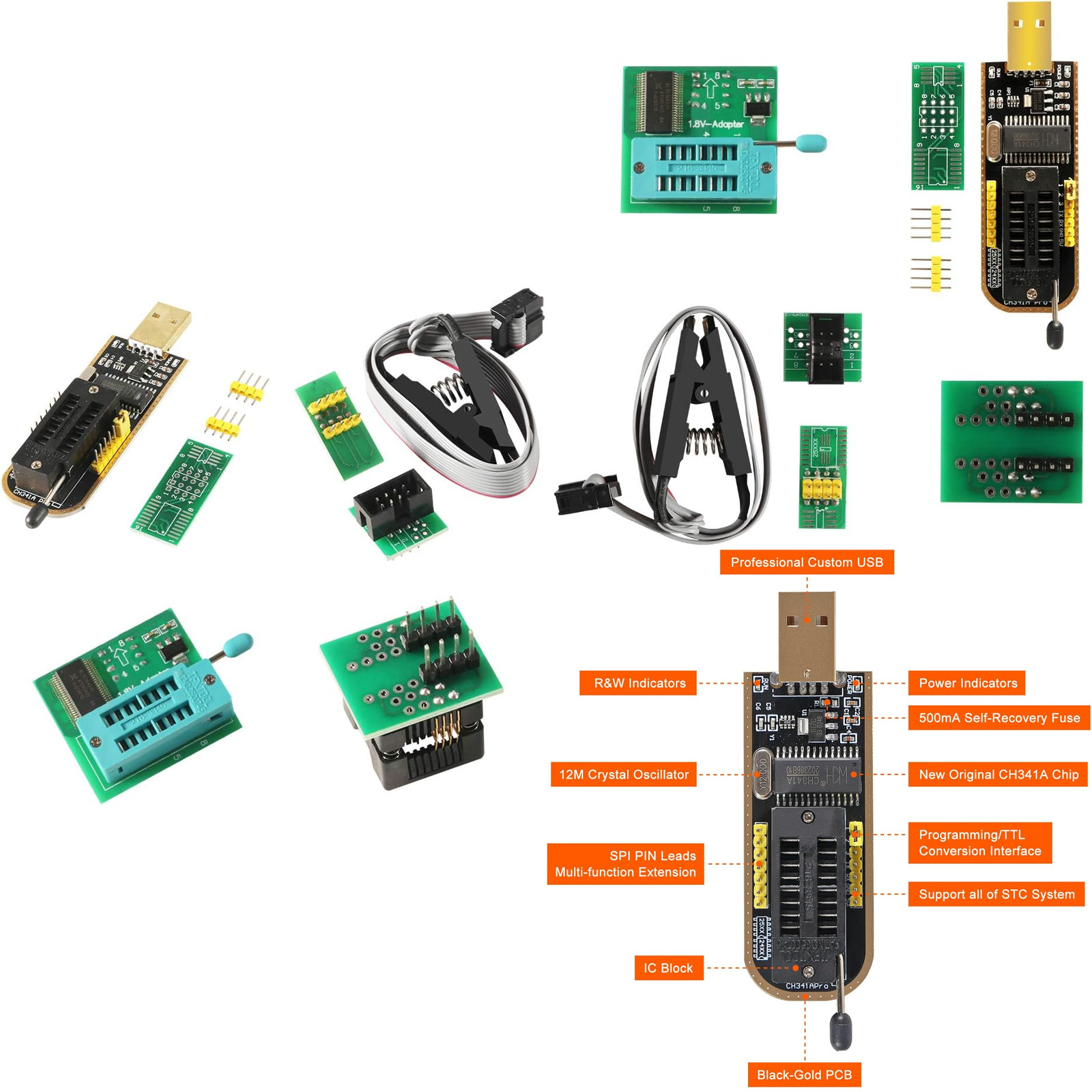ACEIRMC SOIC8 SOP8 Test Clip For EEPROM 93CXX / 25CXX / 24CXX + CH341A 24 25