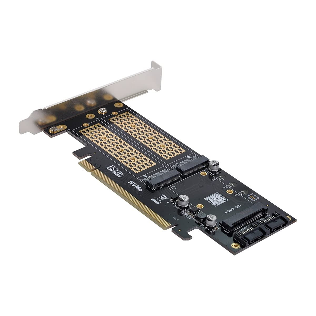 Cablecc PCI Express PCI-E 3.0 & Dual SATA to NGFF NVME MSATA M-Key SA-028