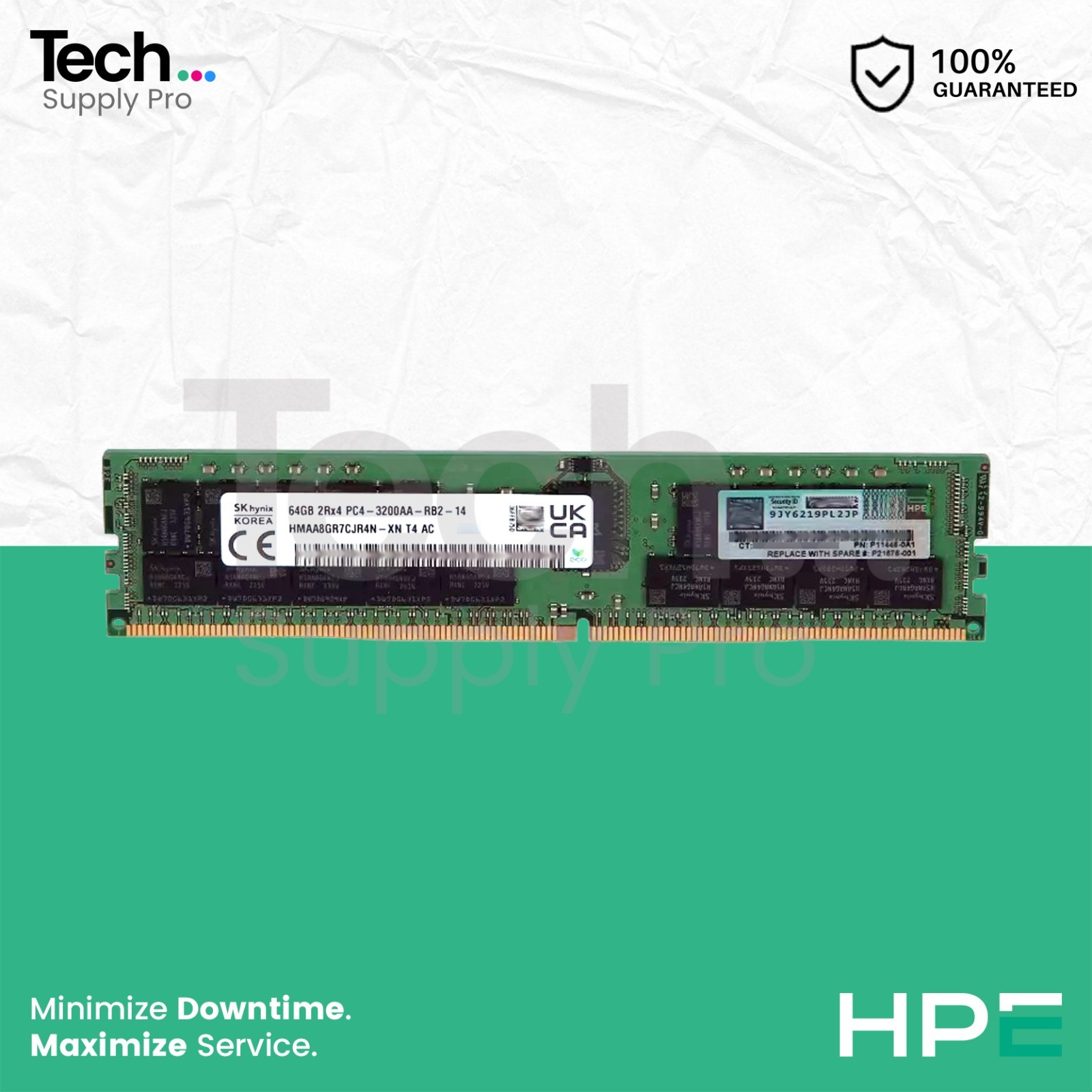 P06035-B21 HP 64GB PC4-25600 DDR4-3200MHz ECC 2Rx4 DIMM 1.2V Memory P21676-001