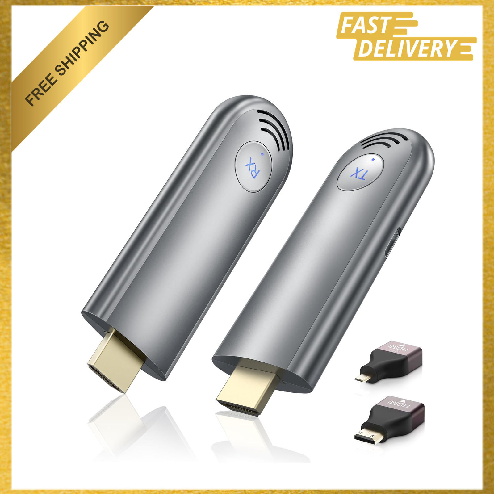 Wireless HDMI Transmitter and Receiver, 2.4G 5G Wireless HDMI Extender Kit for