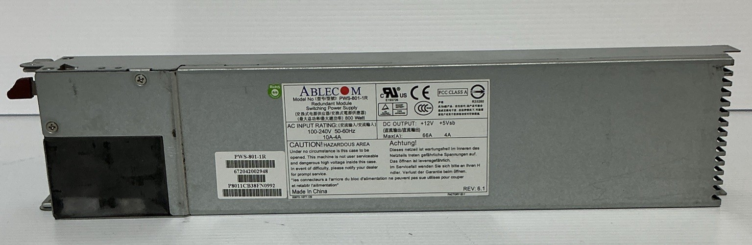 Supermicro Ablecom PWS-801-1R Server Power Supply