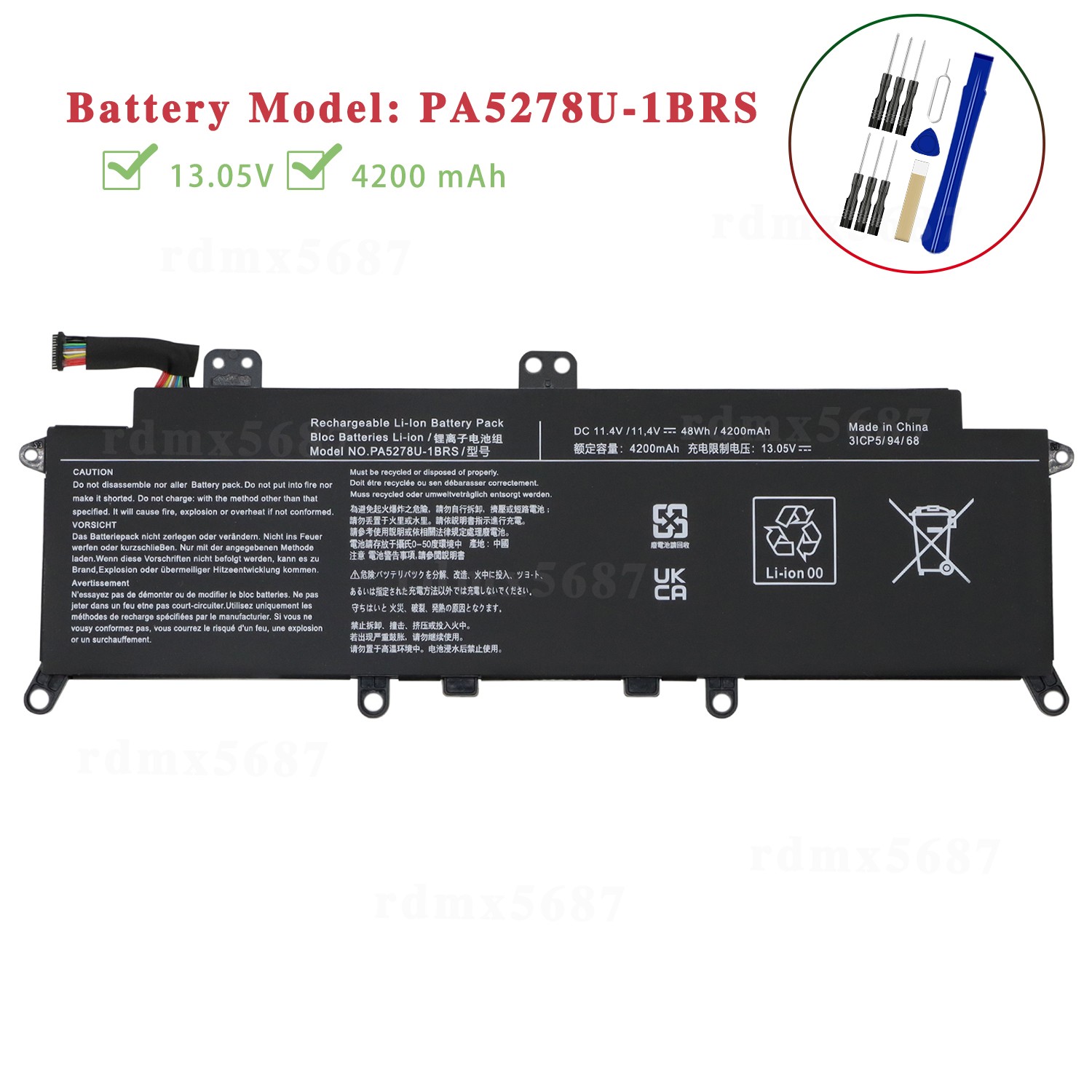 4200mAh new Battery PA5278U-1BRS For Portege X30-D-121, X30-D-143, X30-E-BTO
