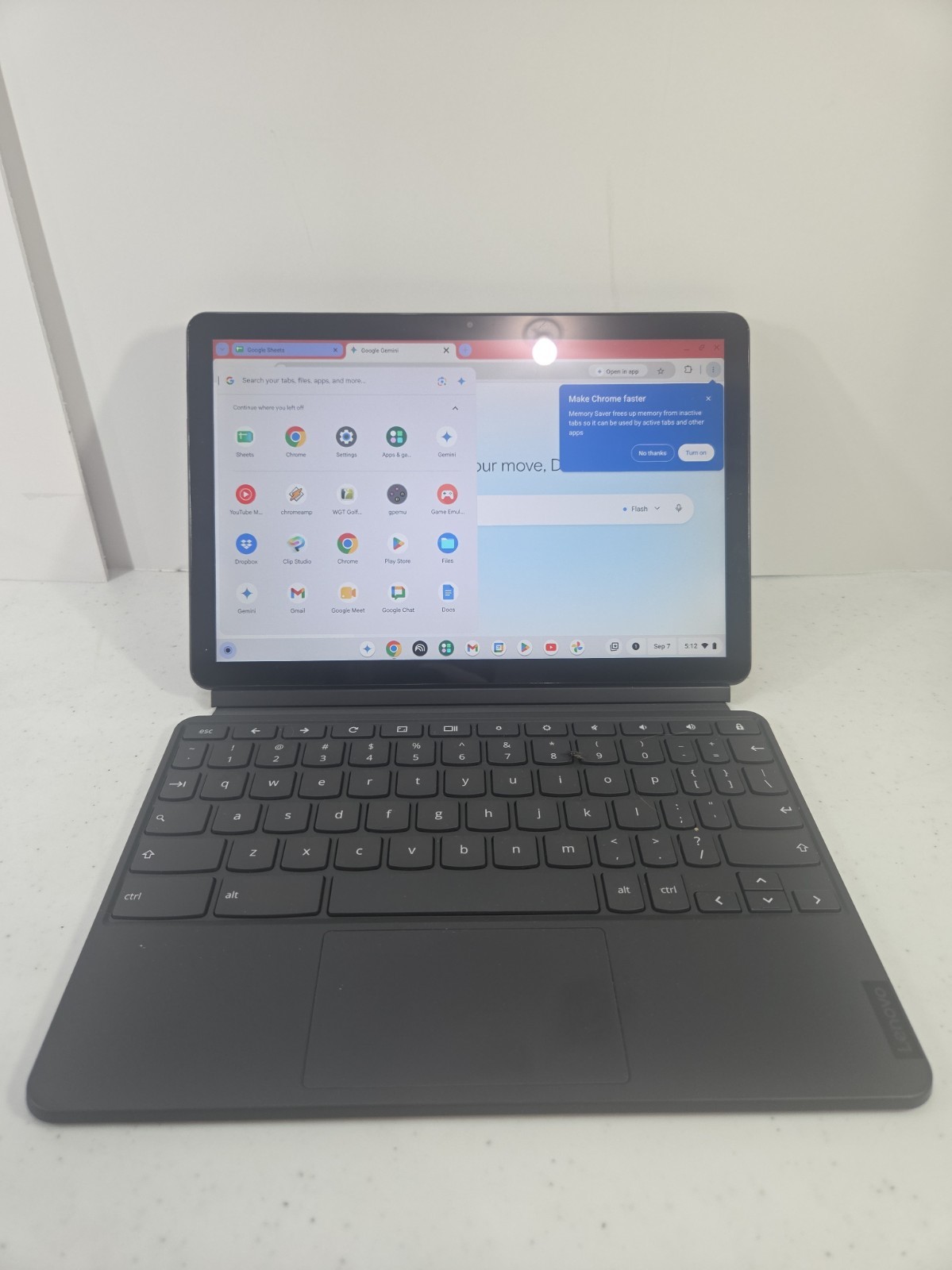 OEM Lenovo Ideapad Duet Chromebook CT-X636F 10.1" w/64GB, 4GB, Keyboard Cover