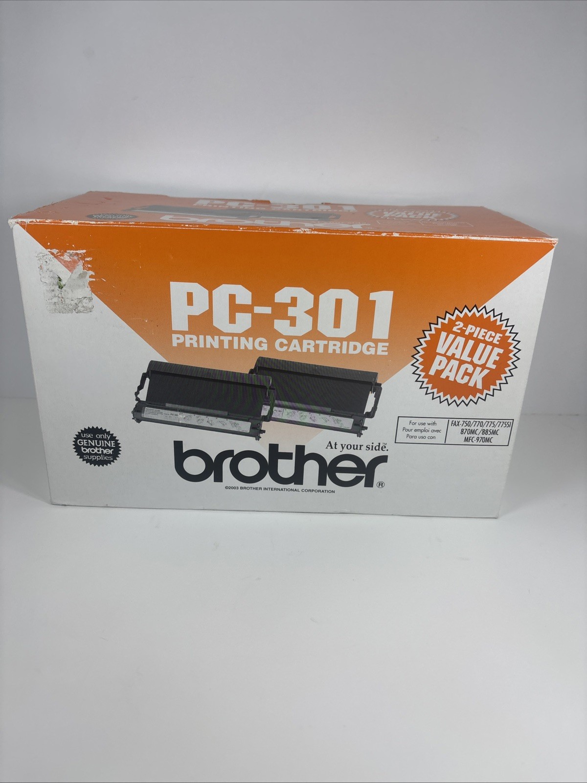 Brother PC-301 Genuine Original 2-Pack Black Thermal for FAX-750/770/775