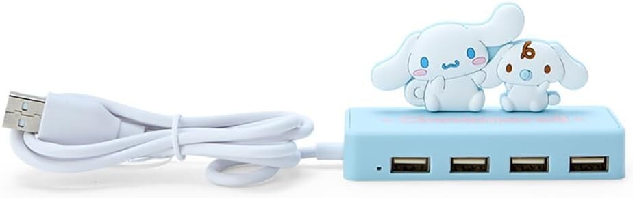Sanrio Slim USB Hub Cinnamon Roll Port 4, 6 x 9.5 x 3cm Character 327298