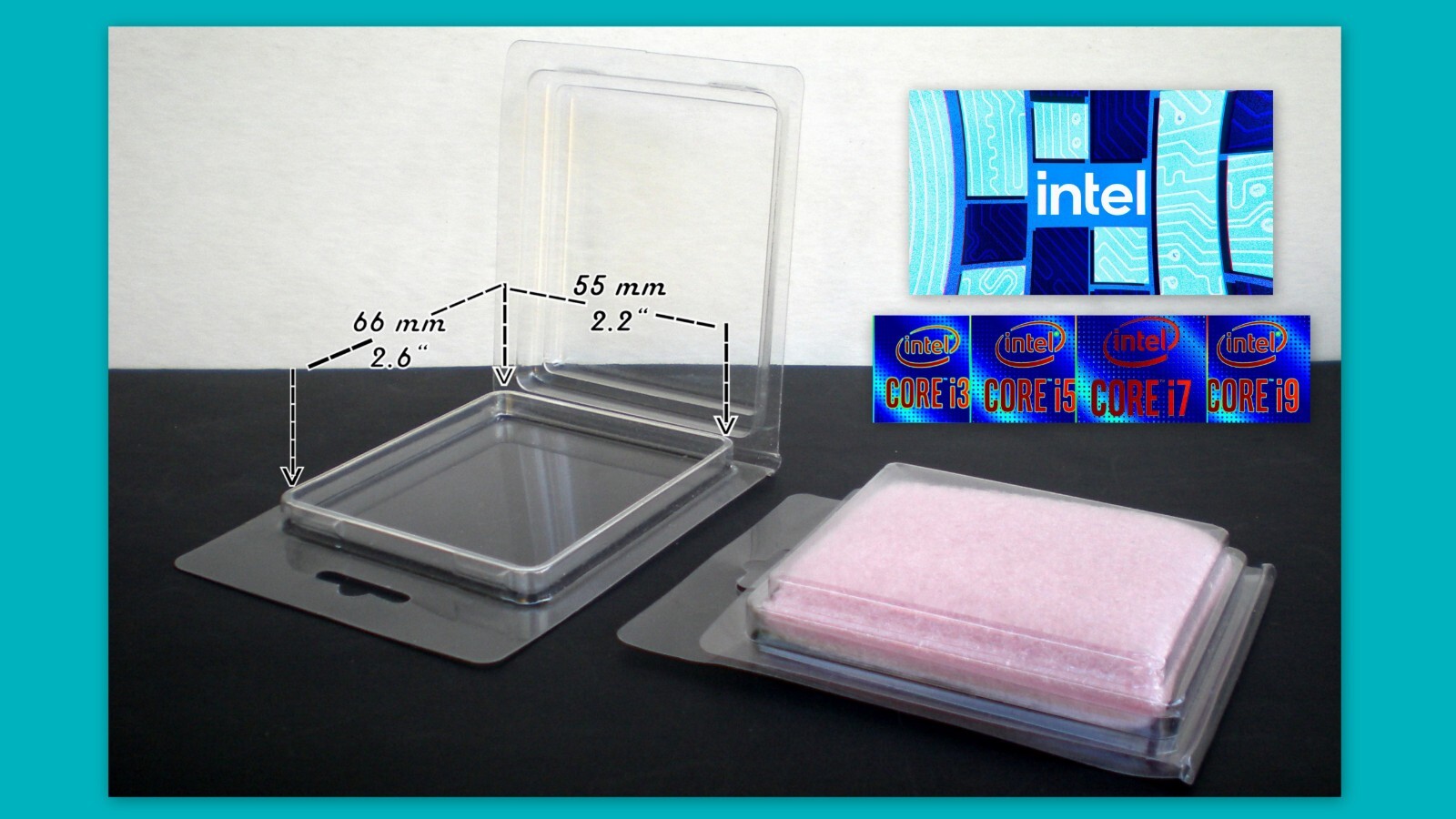 25 - Intel Processor-CPU Case Clamshell Packaging for LGA1200 + Anti-Static Foam