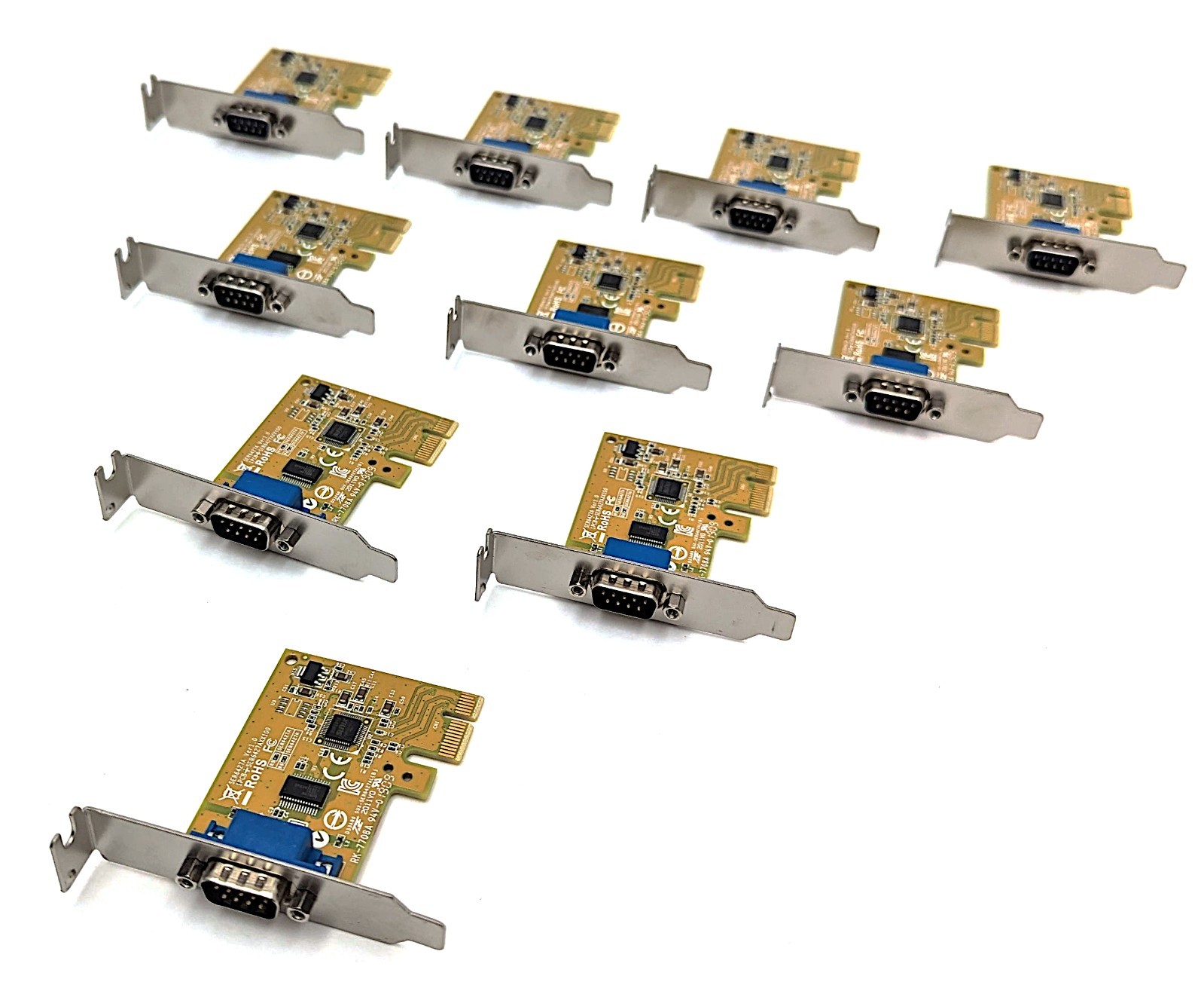 Lot of 10 Dell 0NT0HM Sunix RS232 PCIe Serial Card RK-7708A SER6427A Low Profile