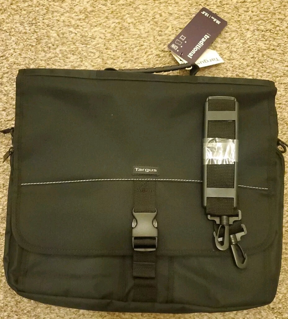 Targus Laptop Bag Black Carrying Case Messenger Bag ~ New