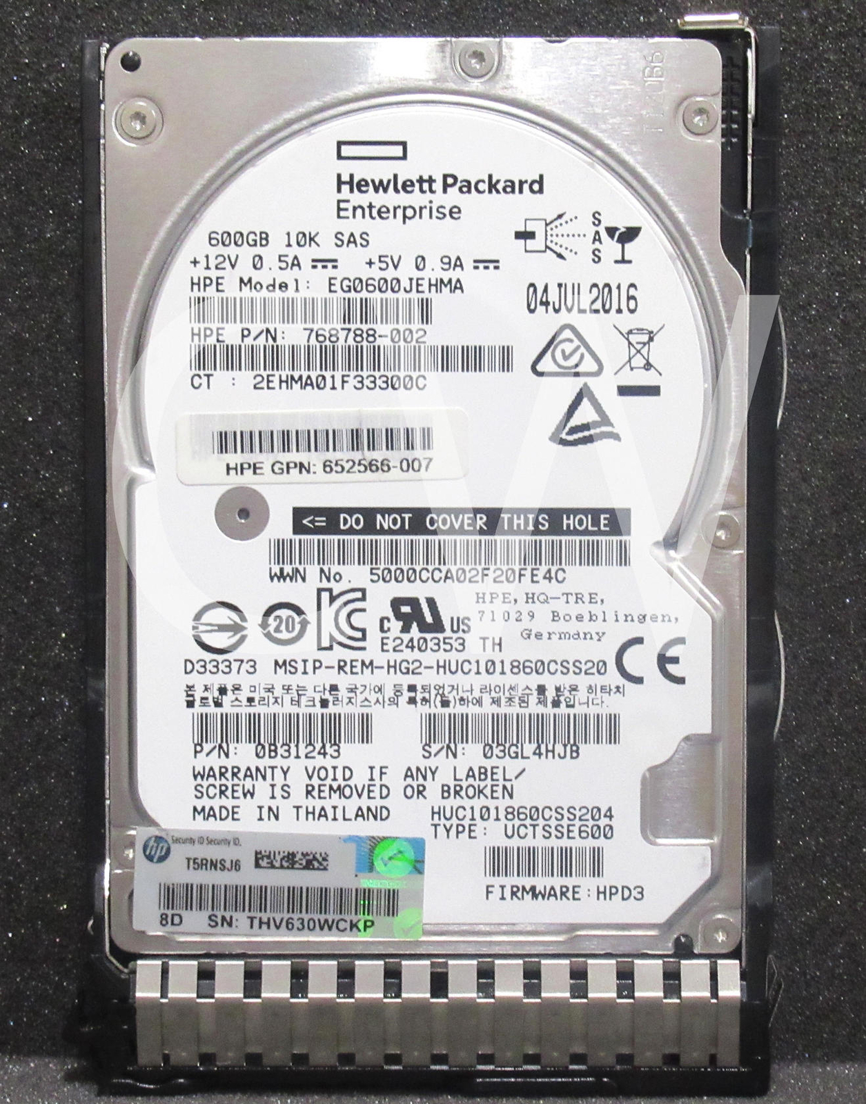 HPE 581286-B21 768788-002 600GB 10000RPM 12Gbps  2.5" SAS SERVER HDD Hard Drive