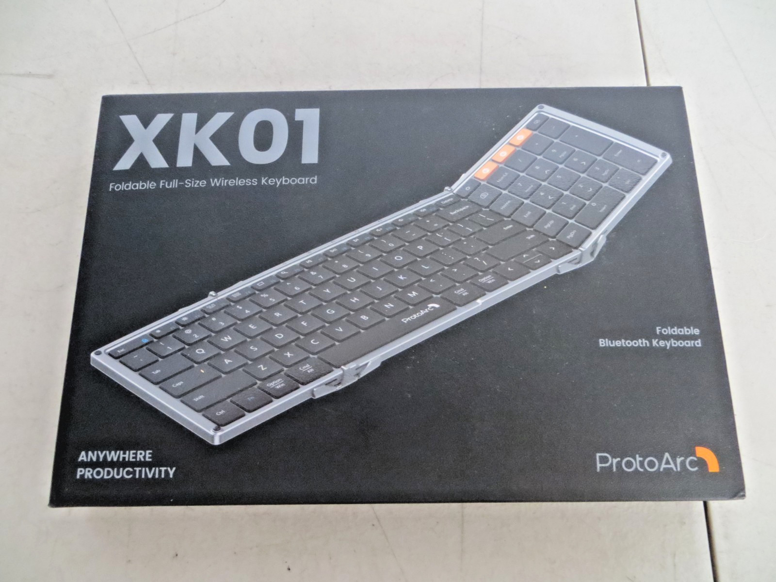 ProtoArc XK01 Plus Foldable Backlit Full-Size Wireless Keyboard - Open Box - New