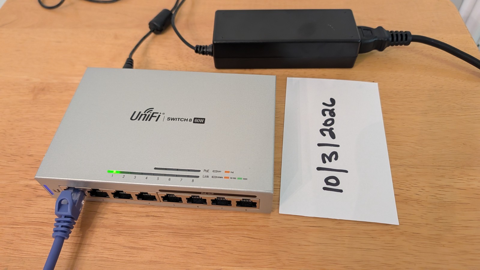 Ubiquiti UniFi Switch 8 US-8 8-Port Gigabit 60W PoE With Power Adapter