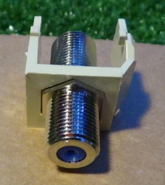 Leviton Ivory QuickPort Gold Coaxial Connector Blue Center 41084-FIF Buy 2 get 1