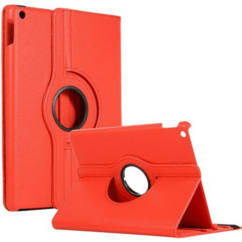 Leather Flip 360° Rotating Portfolio Case Cover for iPad Air 1/ Air 2 RED