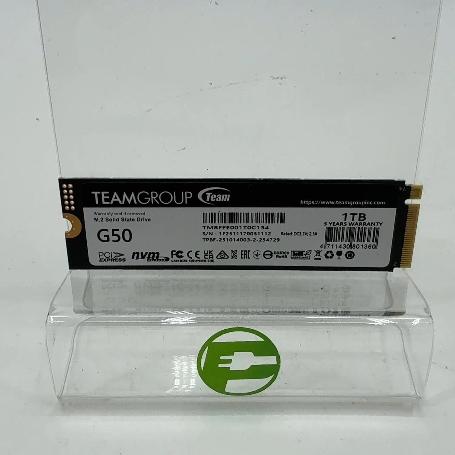 TeamGroup 2280mm T-Force 1TB M.2 NVMe Gen 4.0 x 4 SSD G50