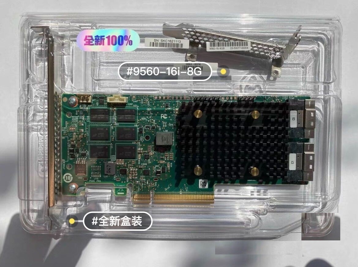 BROADCOM LSI MegaRAID 9560-16i 05-50077-00 SAS3916 8GB PCIe 4.0 x8 RAID 12Gb/s