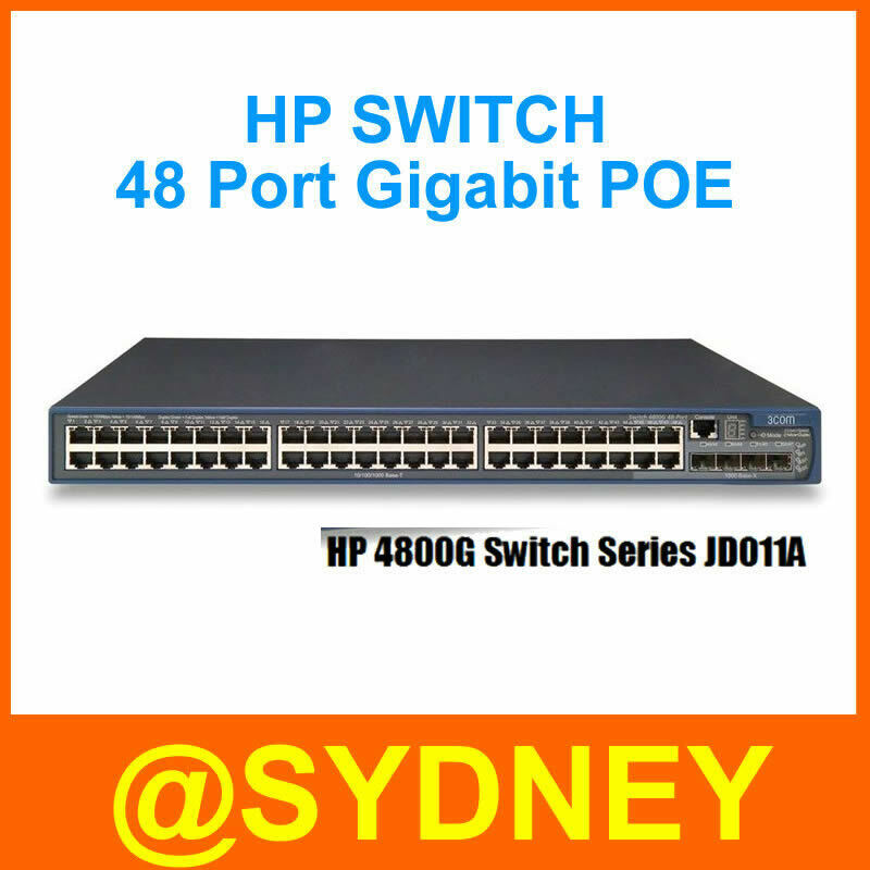 HP (3COM) E4800-48G-PoE JD011A 48-Port PoE Gigabit Switch w/ 3C17767 2 x 10G Mod