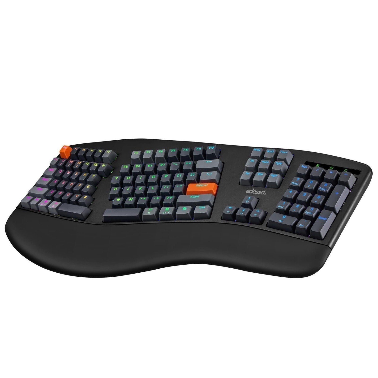 ADESSO EasyTouch 1500 Ergonomic Mechanical Keyboard with Cherry Red Switches...