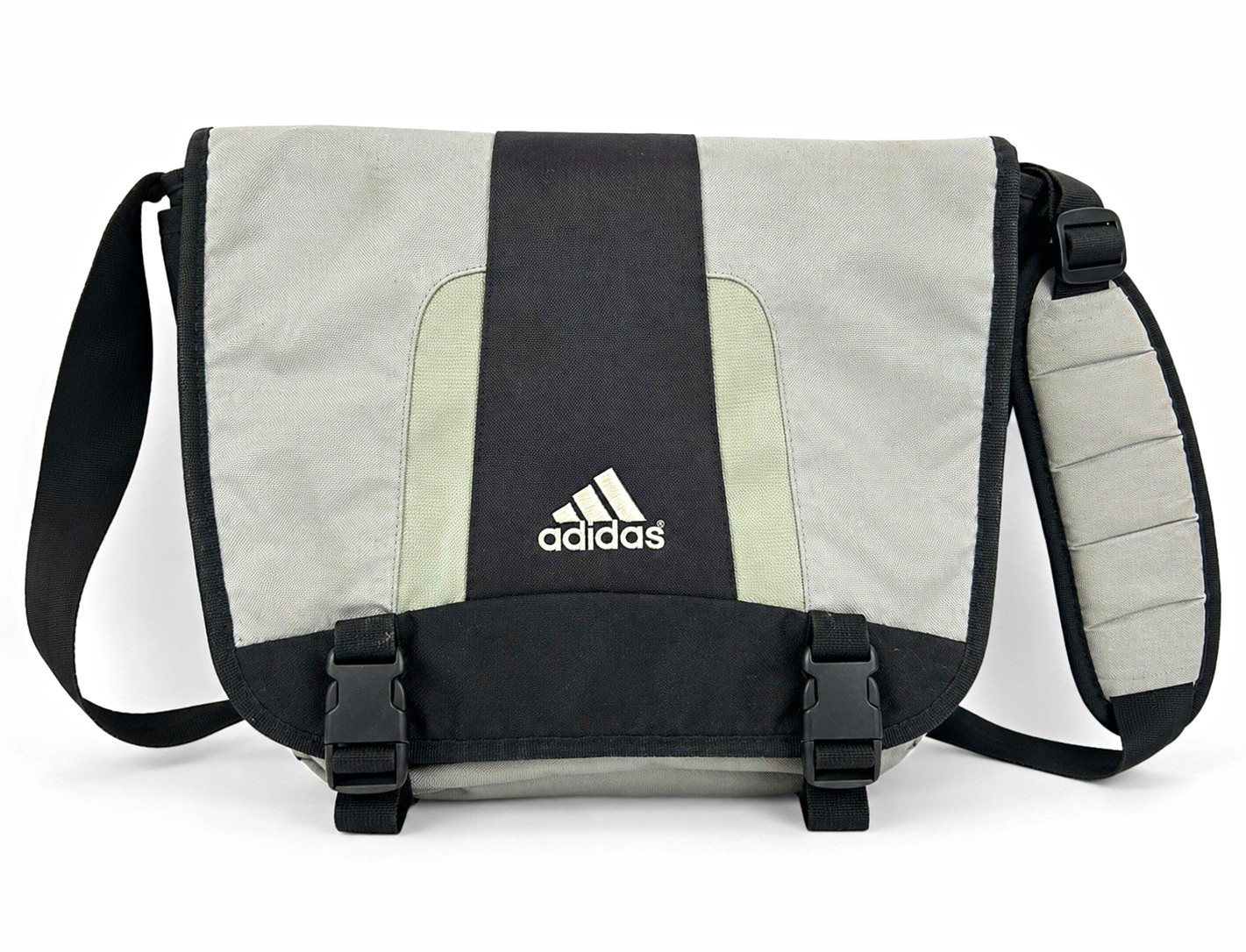 Adidas Gray & Black Messenger Bag Laptop Shoulder Bag Adjustable Strap