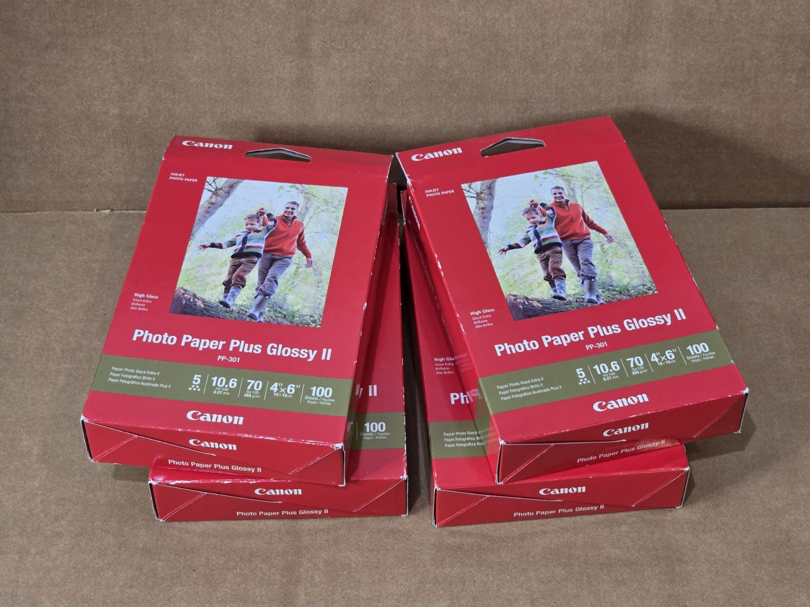 Lot of 4 Packs Canon Plus Glossy II Model PP-301 Inkjet Photo Paper 400 Total