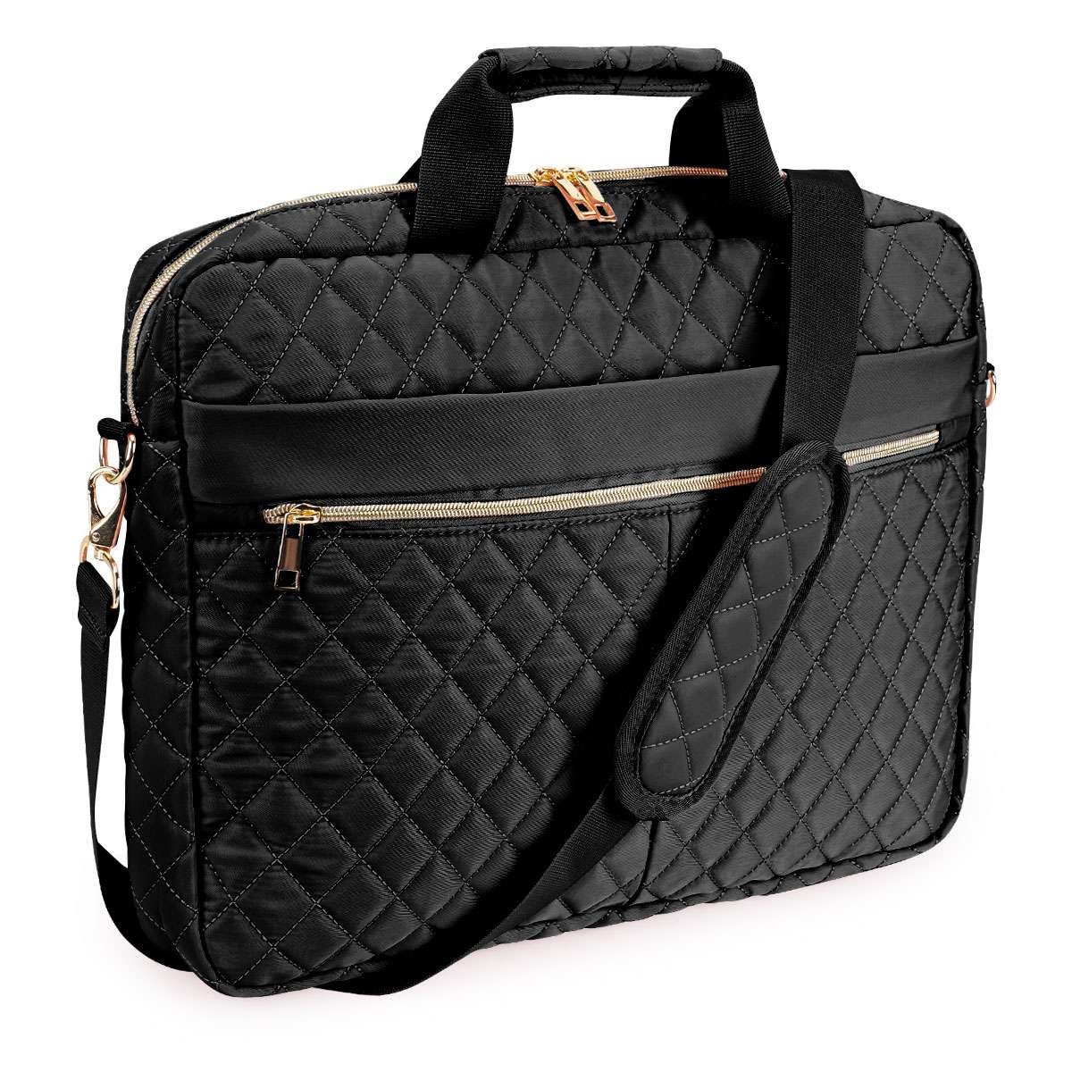 Quilted Women Laptop Bag Crossbody Shoulder Travel Office Notebook Carrying Case
