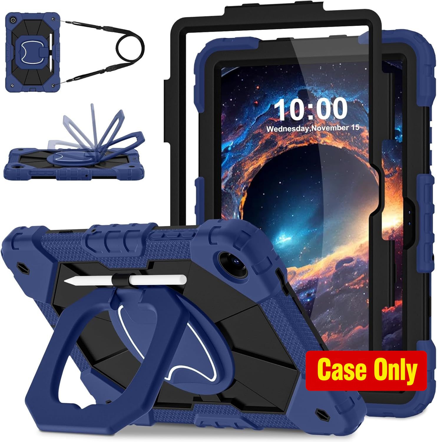 Case for Galaxy Tab A11 Plus 11 Inch, Shockproof Cover with 360 Rotating Stand