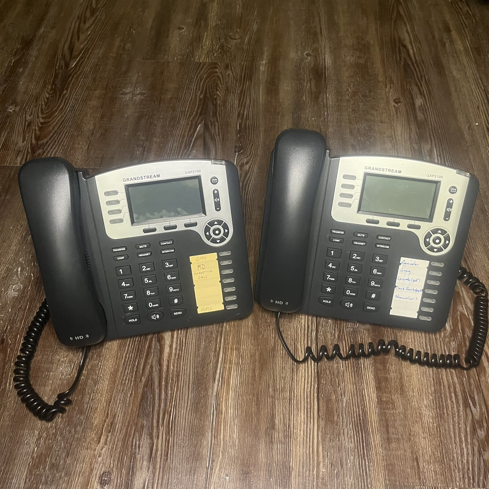 Lot of 2 Grandstream GXP2100 HD Voice PoE Business Office Display IP Phone