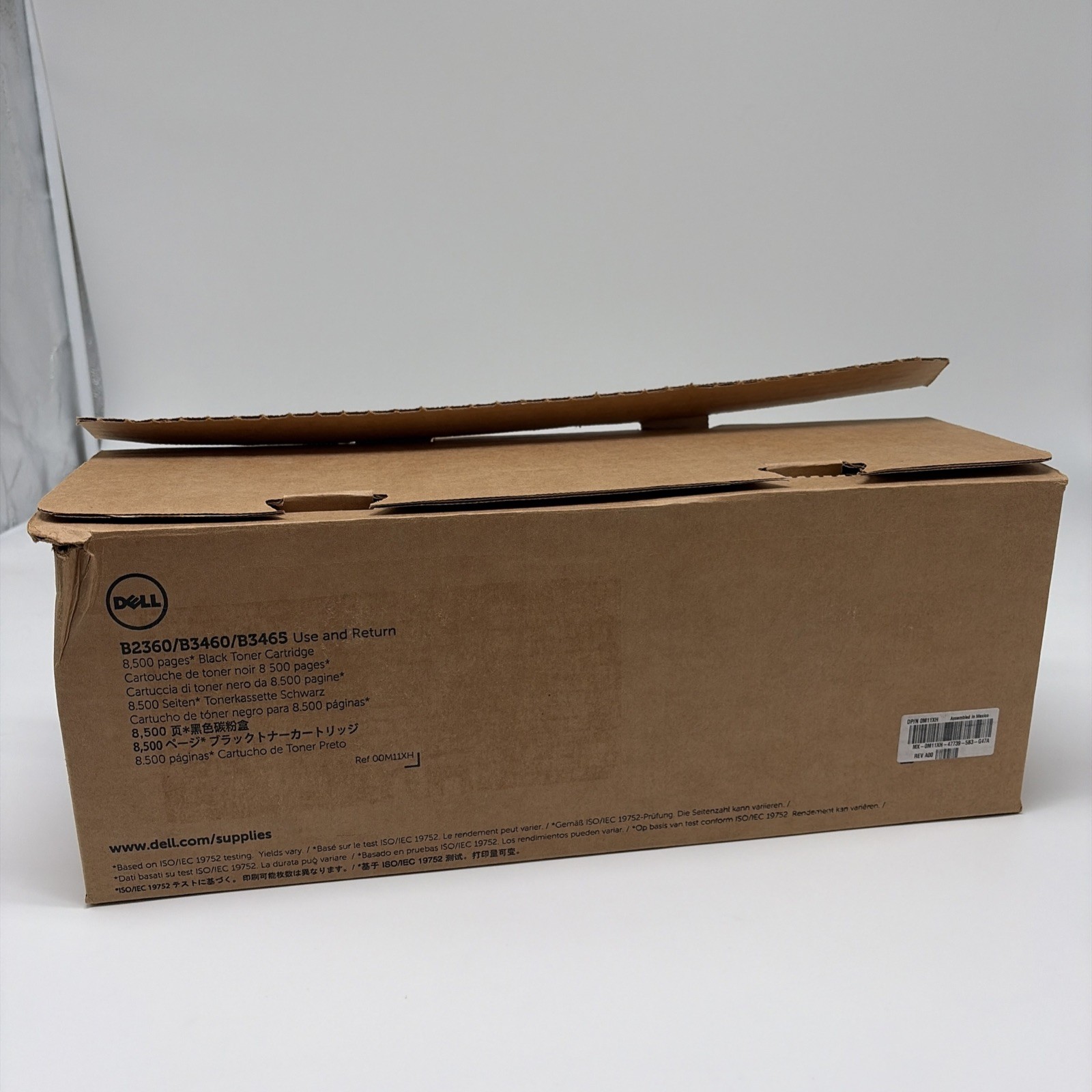 DELL RGCN6 Black Toner Cartridge B2360 B3460 B3465 2500 Pages Genuine OEM