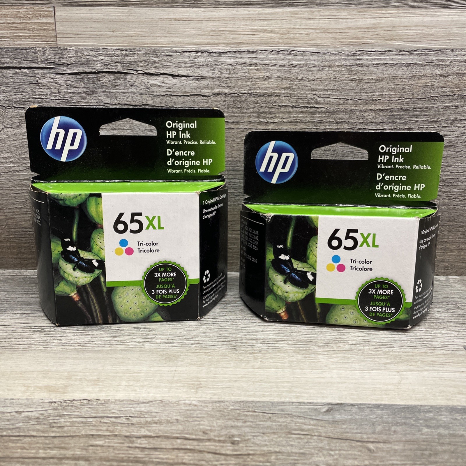 HP 65XL Tri-Color High Yield Ink Cartridges, EXPIRED Oct 2022 & Nov 2021