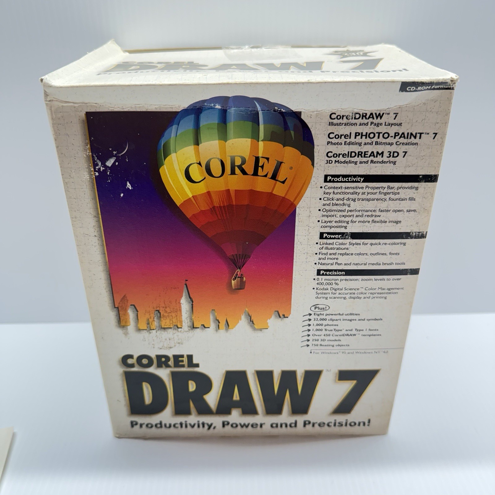 Corel DRAW 7 + PHOTO PAINT 7 + DREAM 3D 7  Upgrade – Big Box Used