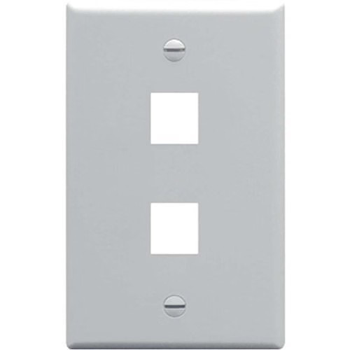 ICC Faceplate Flat 1-gang 2-port Gray TDICC-IC107F02GY Garden Improvement