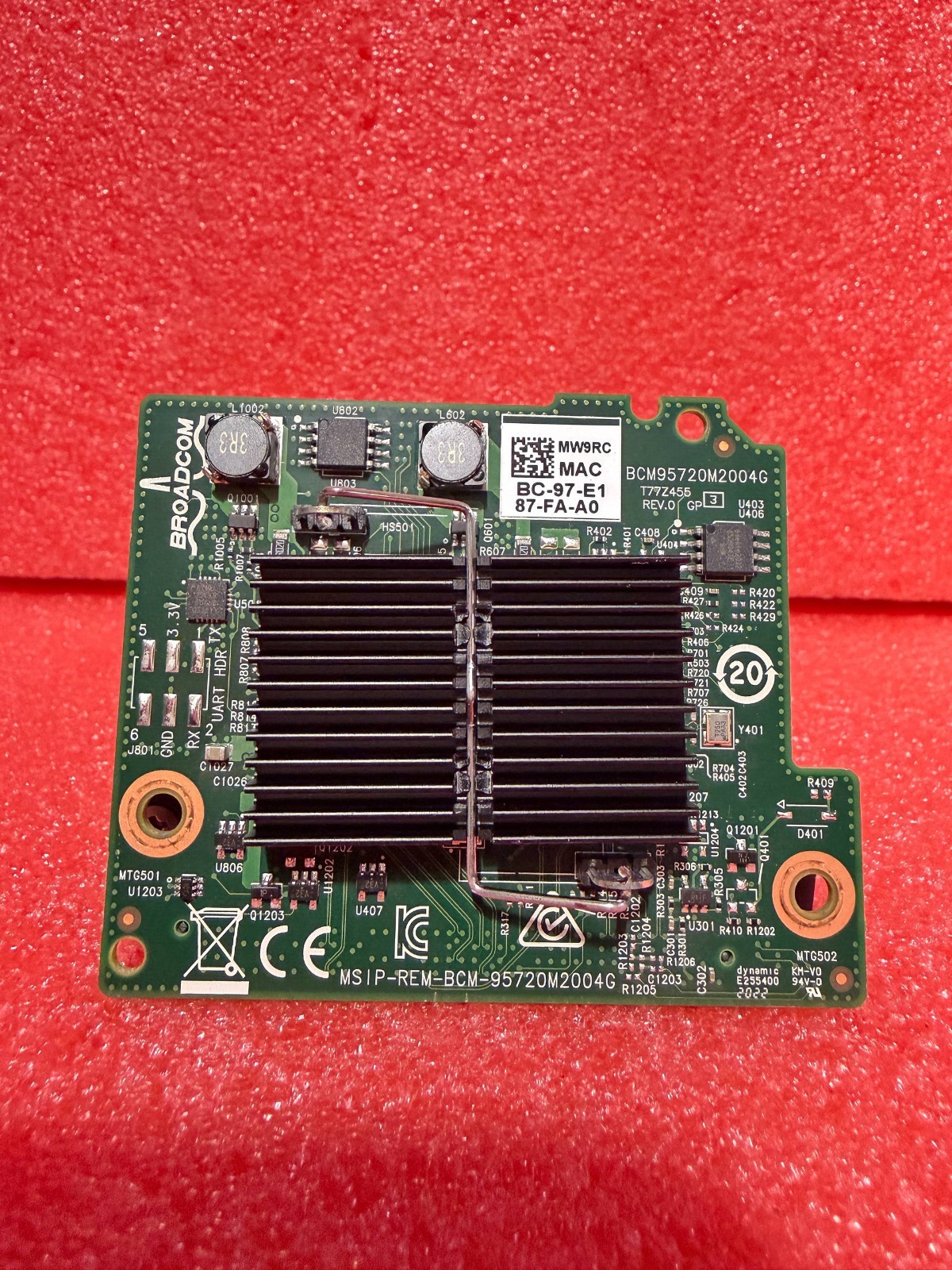 MW9RC Dell Broadcom 5720 Quad-Ports 1Gbps PCI-E x4 Network Daughter Card 0MW9RC