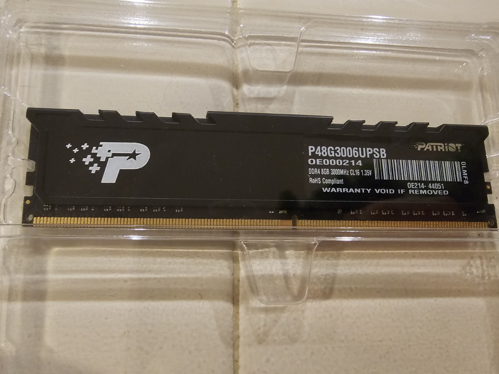 Patriot Signature 4GB DDR4 3000MHz PC4-24000 CL16 1.35V Desktop RAM