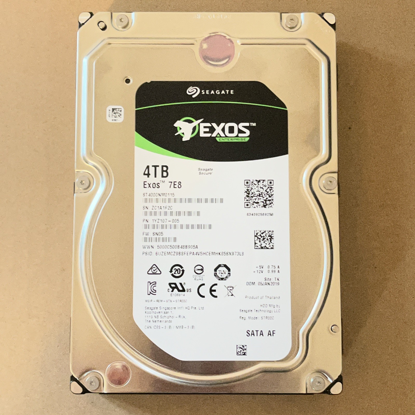 1 ST4000NM0115 Seagate Exos 7E8 4TB SATA Enterprise Hard Drive