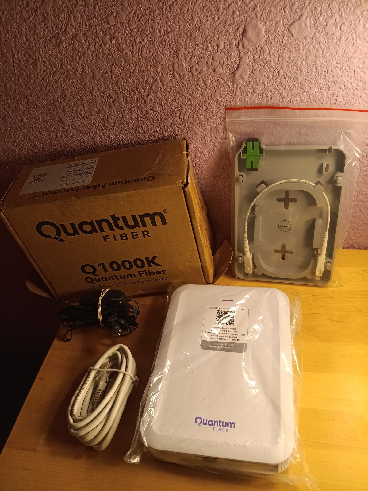 Quantum Fiber Internet Modem Model Q1000K (New Open Box)