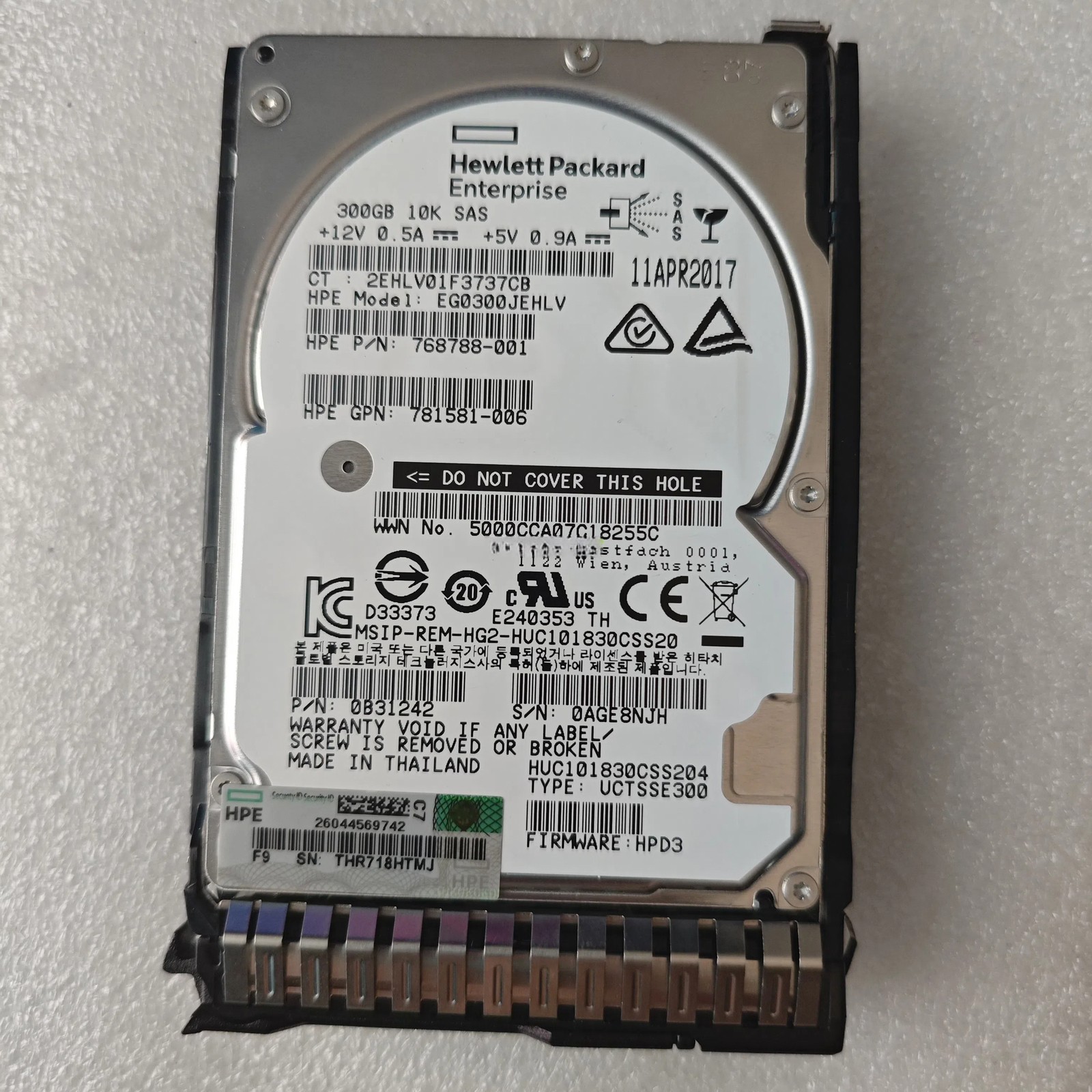 HPE 785067-B21 300GB 785410-001 768788-001 10K 2.5-inch SAS 12Gbps SC HDD Drive