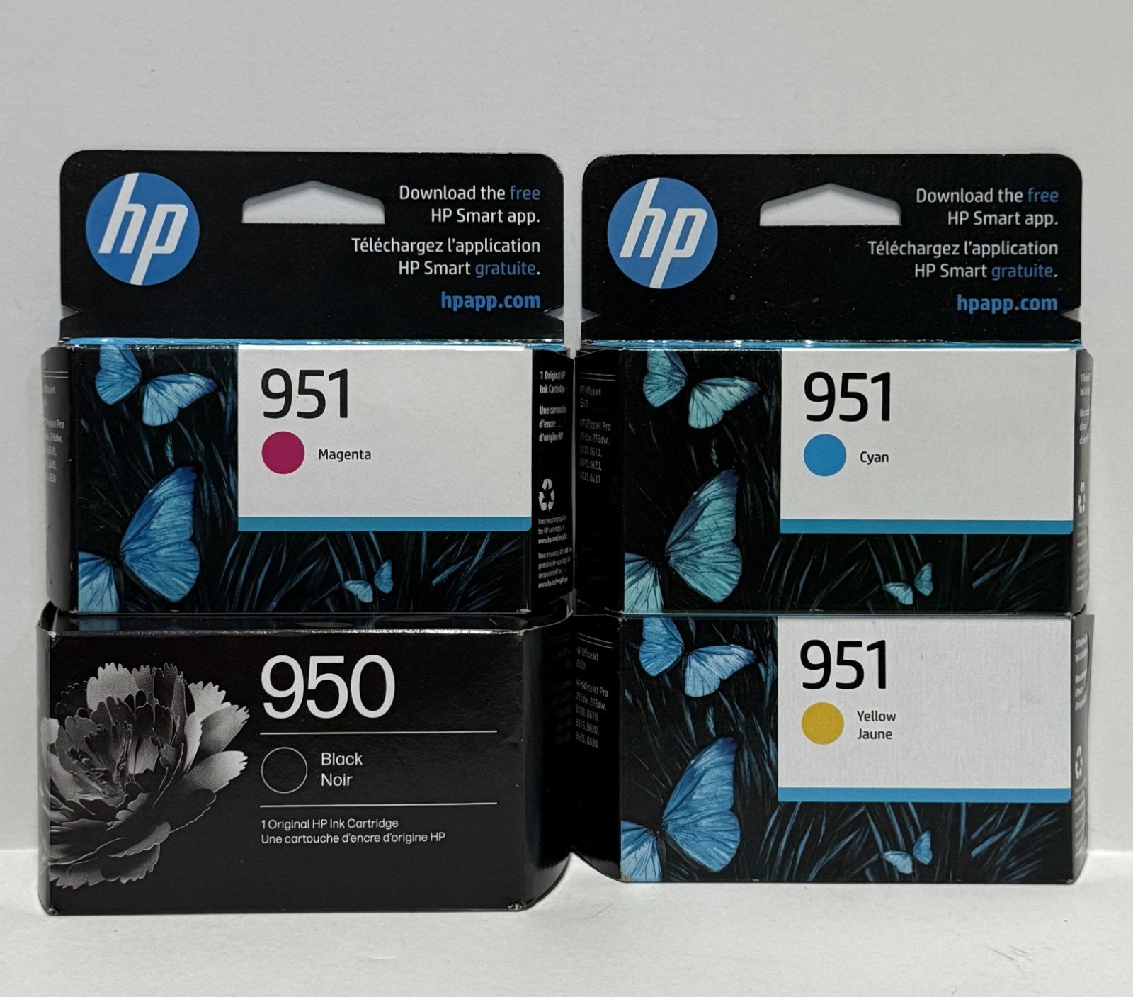 HP 950 Black & 951 Yellow/Cyan/Magenta Ink Cartridges Exp: 04/2027+