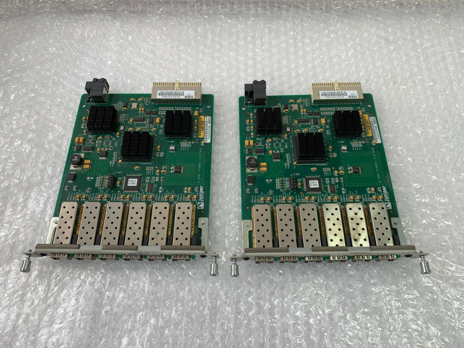 LOT OF 2 JUNIPER 6X 1000 SFP 6-PORT 710-015149 GIGABIT I/O CARDS