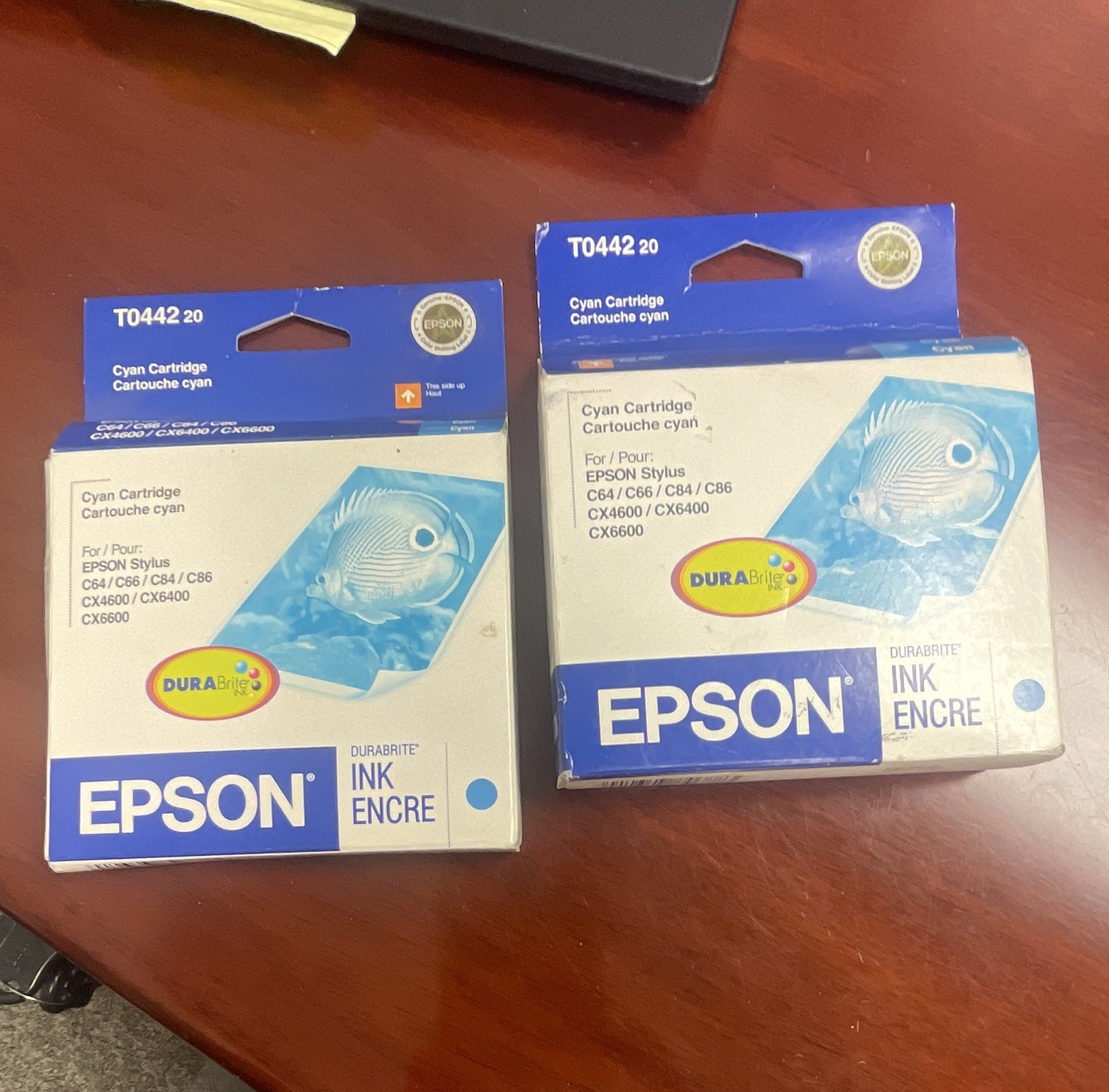 Epson Genuine/Original T044220/T0442 Cyan Inkjet Ink Cartridge 2 Pack C64/C66