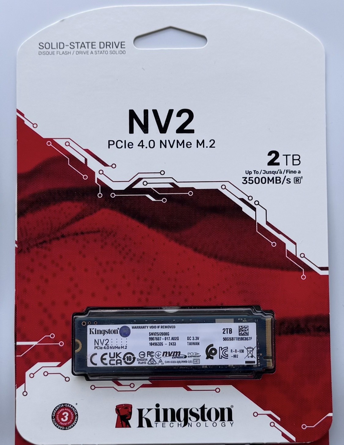 Brand New - Kingston NV2 2TB M.2 2280 NVME SSD