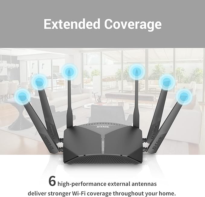 D-Link WiFi Router AC3000 Mesh Smart Internet Network Voice Control, -  Black