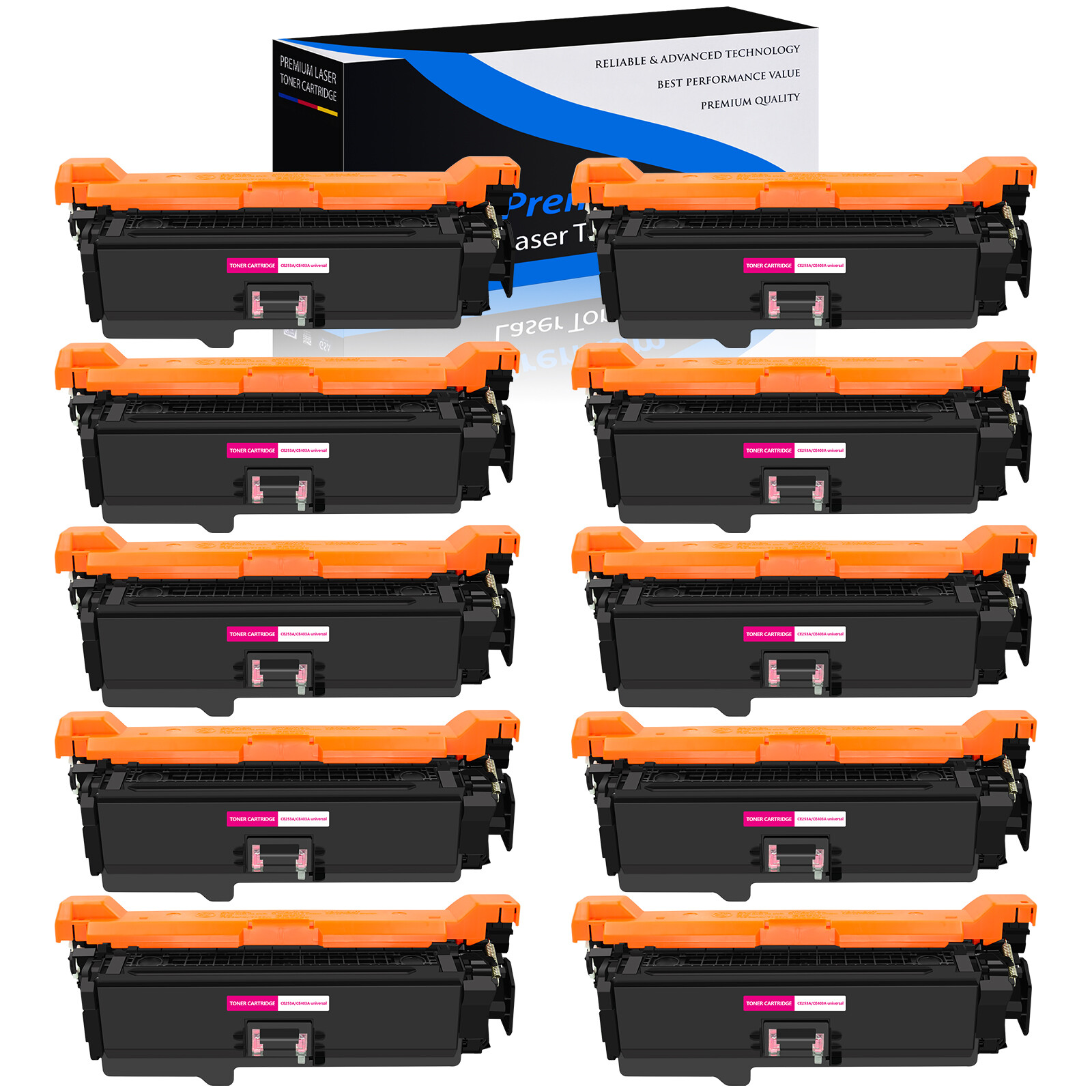 10PK Magenta Toner for HP CE403A 507A LaserJet 500 Color M551 M551dn M570 M575dn