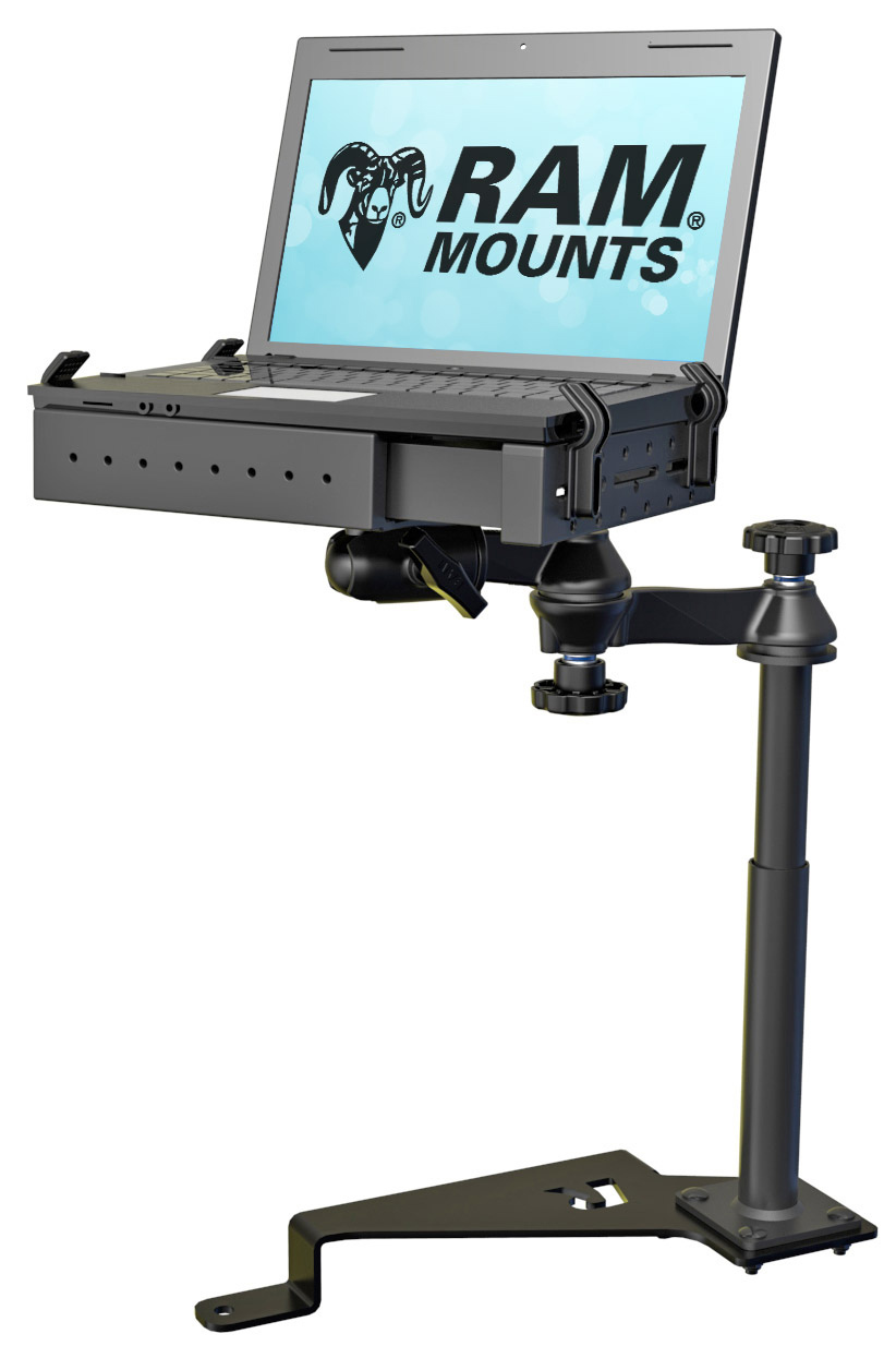RAM Custom No-Drill Laptop Mount for 2015-2025 Ford F150,  2017-2025 F250-F550